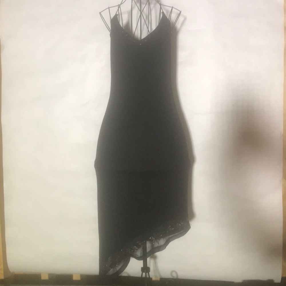 Sexy Small Black Dress with Silver Sequence